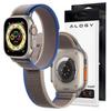 Pasek Nylonowy Alogy Sport Strap Na Rzep Do Apple Watch 1/2/3/4/5/6/7/8/Se (38/40/41Mm) Niebiesko-Szary