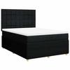 Exclusive House - Slatted Bed Base with Mattress Black 140x190 Cm Fabric