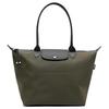 New Le Pliage Energy Calfskin Tote Bag, Shopping Bag, Canvas Handbag Large Women's Olive Green 1899HSR892