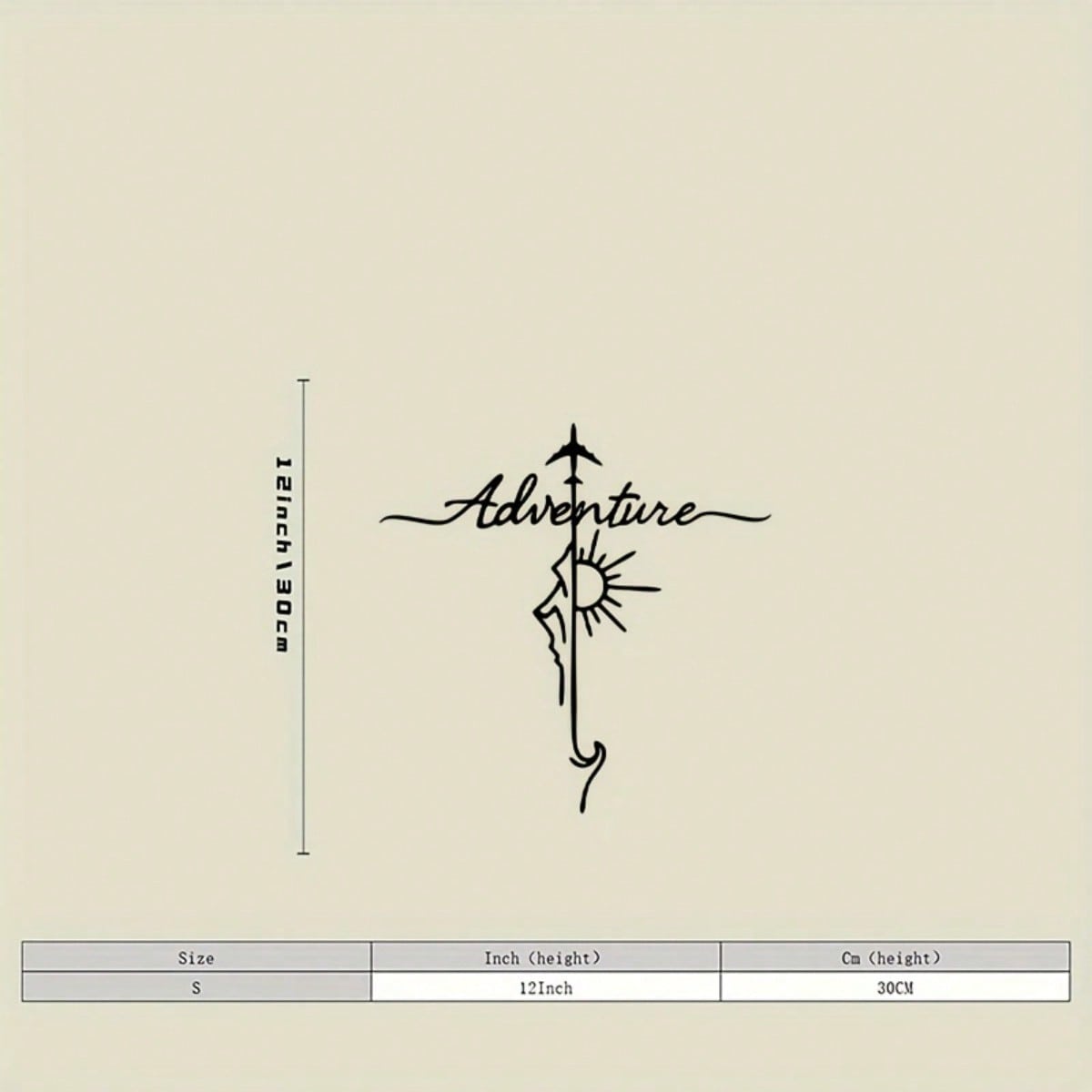 Vintage Adventure Metal Wall Art Sculpture Airplane Mountain Minimalist Iron Home Decor Thanksgiving 30x30