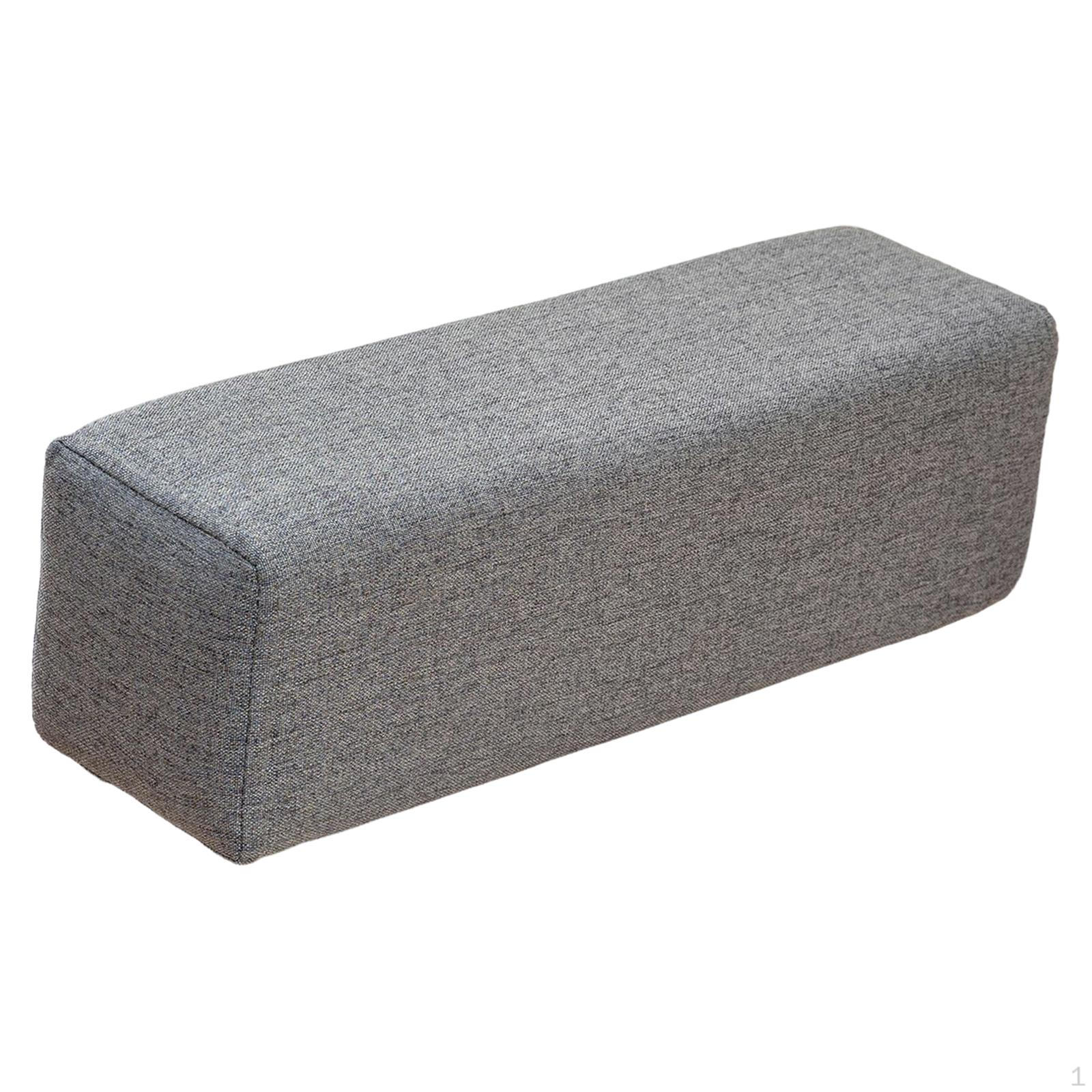 Armlehne Sofa Kopfteil Ellenbogenstütze Armlehnenpolster Abnehmbar Reißverschluss Baumwolle Leinen Schwamm Stützkissen Dark Gray
