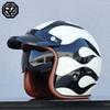Lightweight Vintage Motorcycle Helmet With Visor Motorbike Riding 3/4 Open Half Helmet Retro Casco Moto 3C & Dot