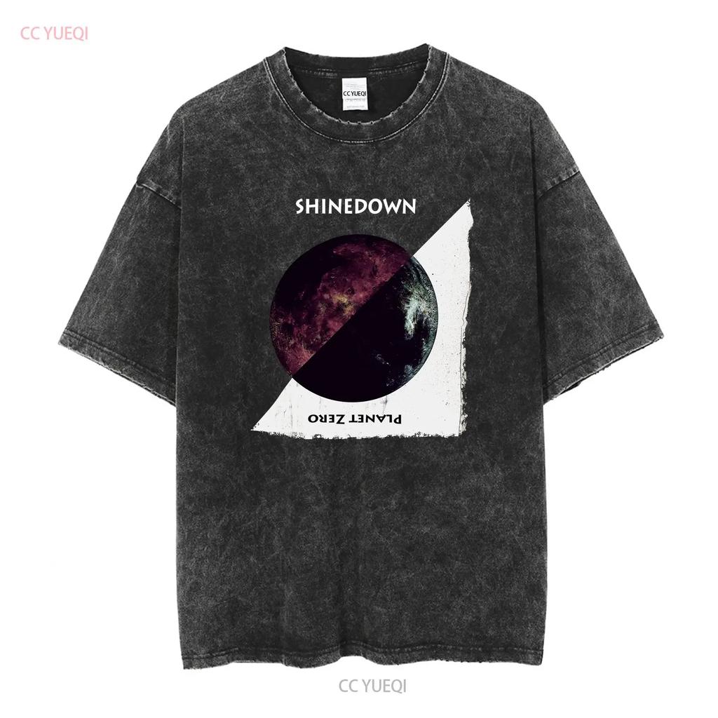 Shinedown Planet Zero T-Shirt Schwarz S 5XL Z8163 Lang- oder Kurzarm Vintage Gewaschen Lässiges Oberteil Für Den Alltag Mann