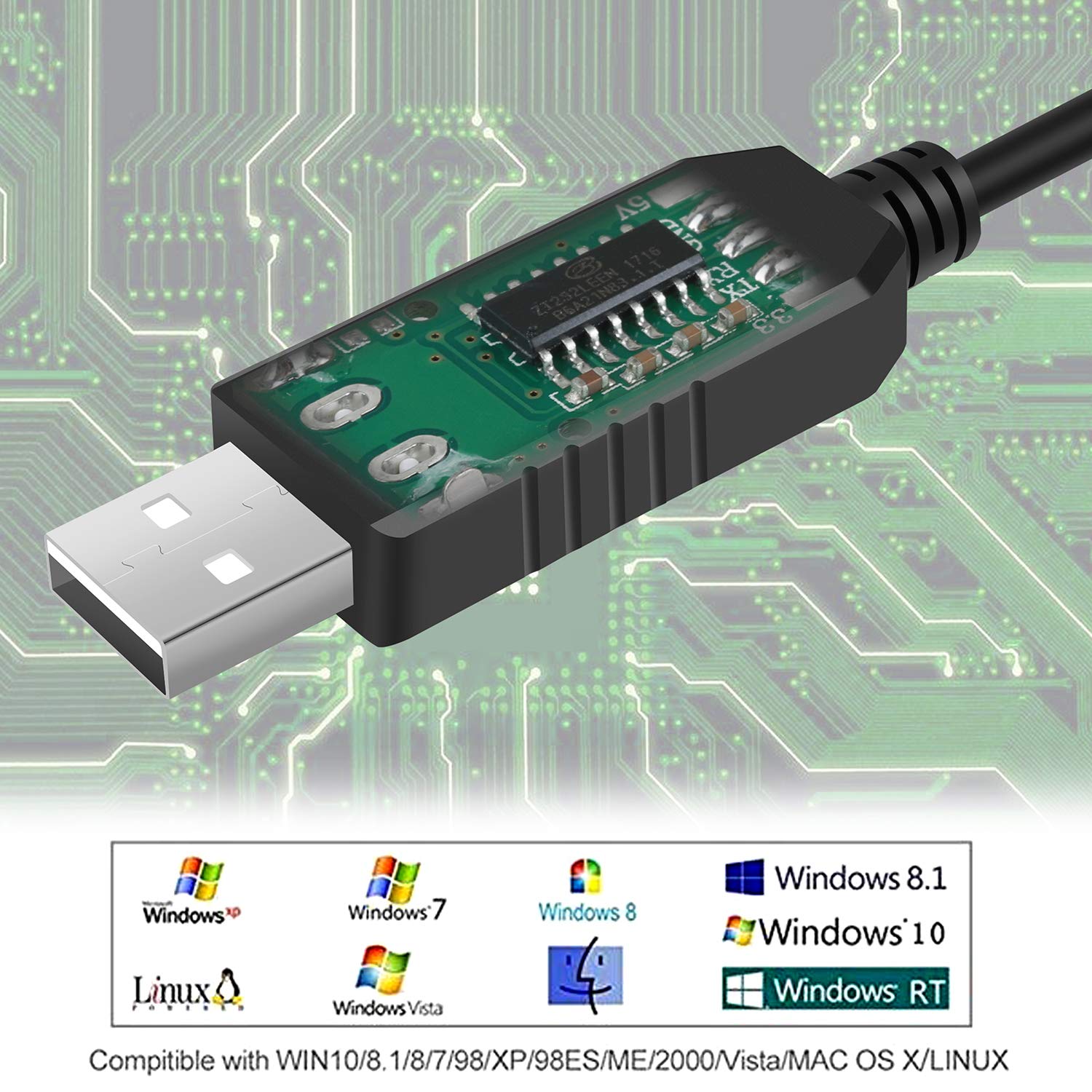 FT231XS Motor Servotronix CDHD C7 Serial Cable USB to 4P4C RS232 Configuration Cable