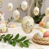 16pcs Easter Holiday Decorative Ornaments,Golden Foil Egg Hanging Pieces,Decorative Plastic Eggs, for Easter-Themed Decorations