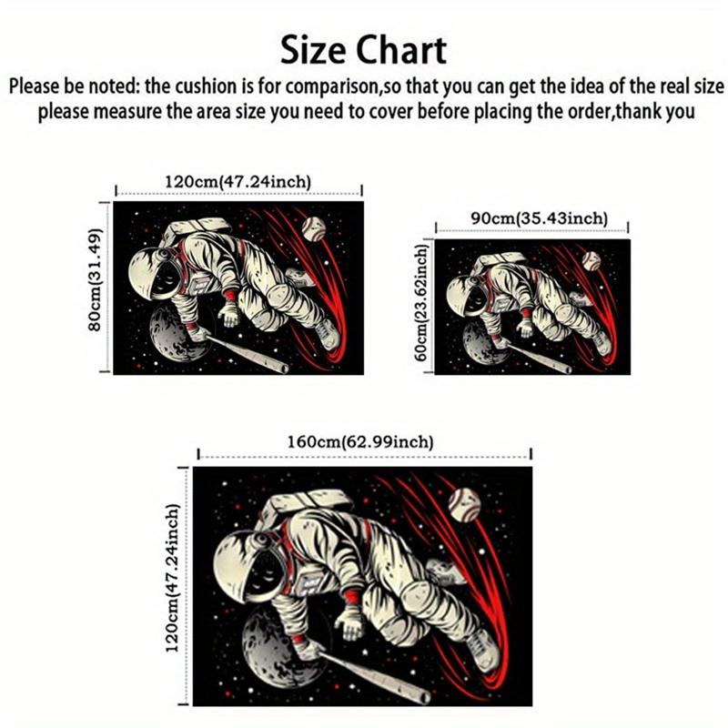 Anti-Fatigue Astronaut Carpet Non-Sliding, Anti-Fatigue Creative Astronaut Baseball Carpet | Machine-Washed, Sofa Floor Mats