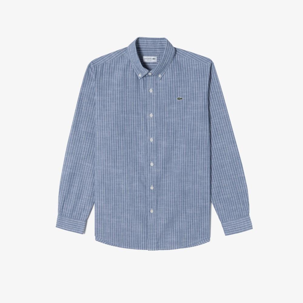 [lacoste] Men's Chambray Stripe Shirt CH357E-56GAEY