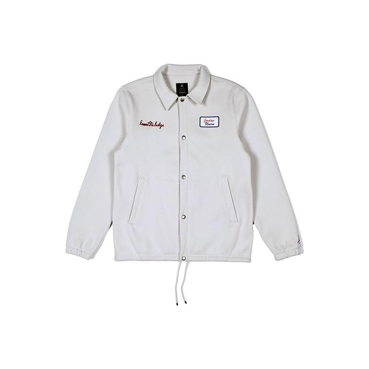 Jordan X Union LA Embroidered Logo Coach Jacket Men Outerwear Beige DB8261-072