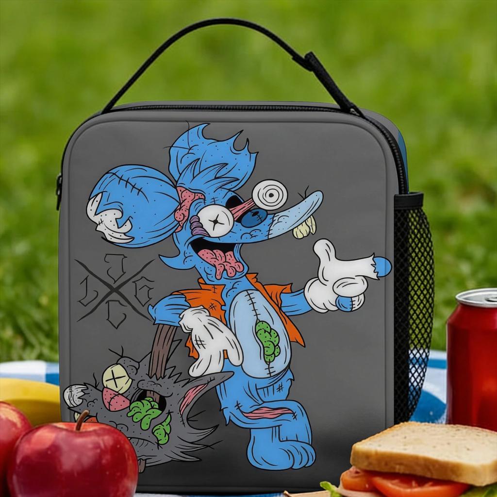 Itchy and Scratchy Lunch Bag For Women Designer Lunch Box Fun Travel Cooler Bag Portable Waterproof Tote Food Bags