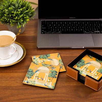 Lederuntersetzer - Teeuntersetzer - Esstisch-Dekor-Accessoires - Untersetzer-Set für Esstisch für heiße Töpfe - Untersetzer für Tassen 6er-Set