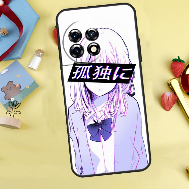 Sad Japanese Anime Aesthetic Case For OnePlus 13T 13R 12 12R 15 13 11 10 10T 8T Nord CE 2 3 4 Lite N20 N30 Nord 5 Cover