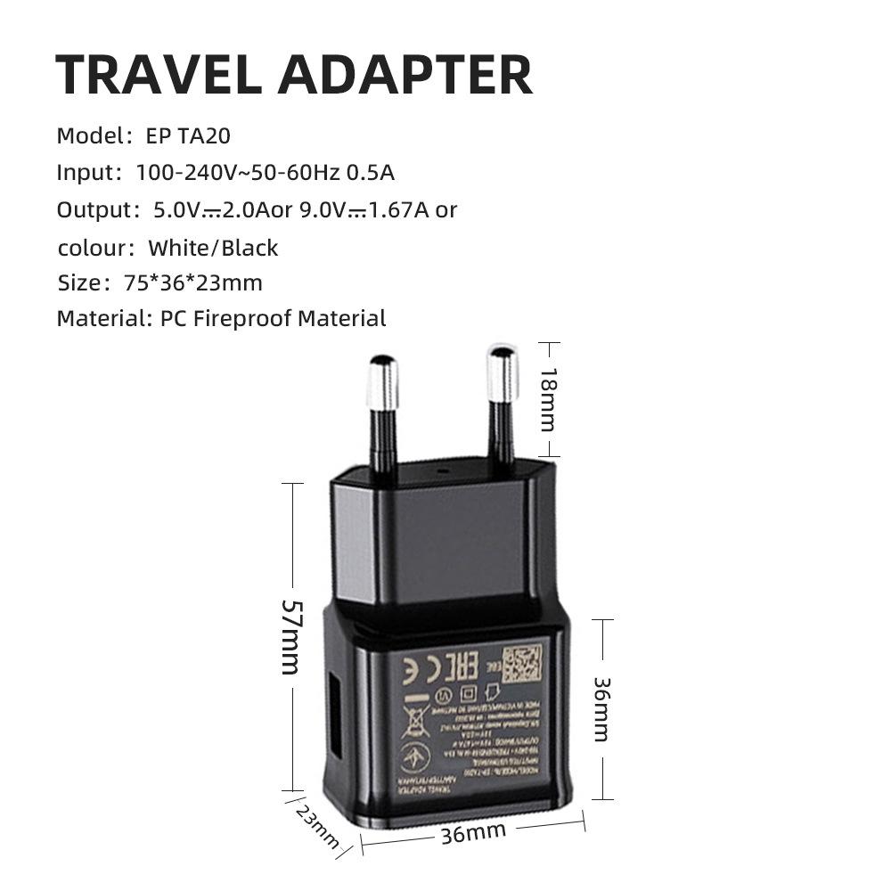 3.0 European Specifications Are Suitable for Samsung Charger Mobile Phone S8/s9/note9/s10 Fast Charging Apple 15 USB Socket