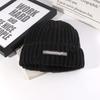 Autumn and Winter Woolen Hats for Women  Letter Cloth Labels  Small Knitted Hats for Couples Versatile Ear Protection, Warm Pullover Cold Hats for Men