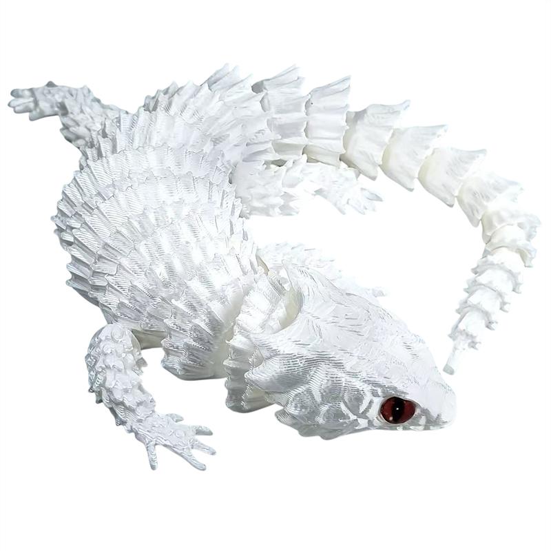 

3D Printed Conjoined Lizard Statue Ornaments, Movable Cartoon, Creative Desk Plants, Rockery, Fish Tank Landscaping Decoration White