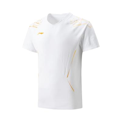 Quick-Dry Logo Round Neck Sports Straight-Cut Short Sleeve T-Shirt Unisex Tops White AAYV019-2