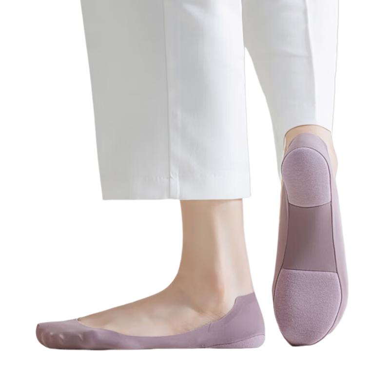 Langsha Women s Ice Silk Invisible Boat Socks One Size