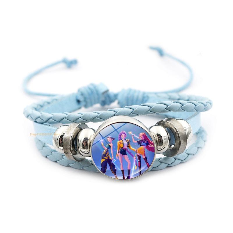 Anime Hand Bracelet Braided Leather Adjustable Wristband Cute Cosplay Accessories Birthday Gift for Kids Girls Fans 3 colors