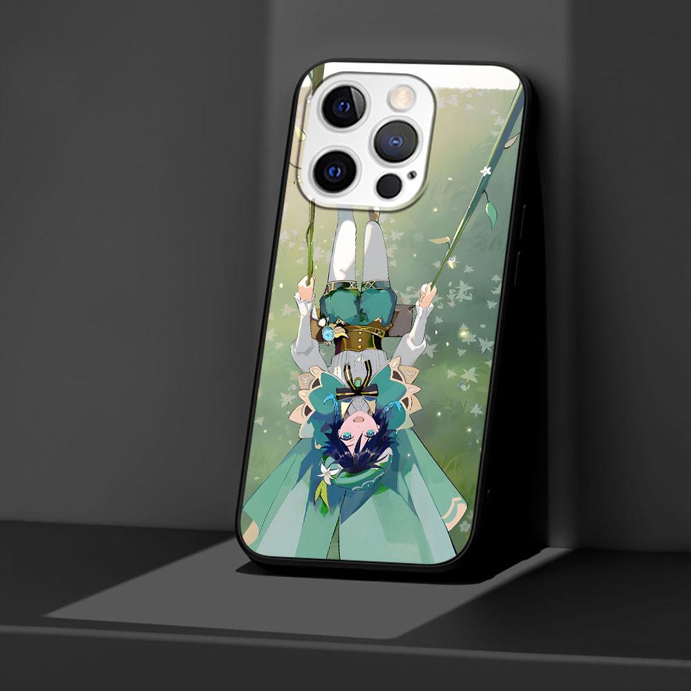 Genshin Impact Barbatos Case for Apple iPhone 14 11 7 SE 2020 8 X XS 13 12 Mini XR 15 Pro Max Silicone Black Soft Phone Cover