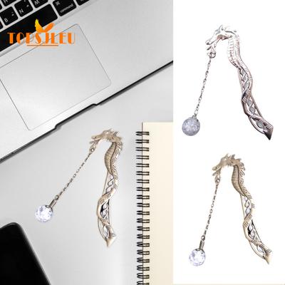 Σελιδοδείκτης Στυλ Vintage, Μεταλλικό Σχέδιο Δράκου, Φωτεινές Χάντρες, Ανθεκτικός στο Ξεθώριασμα, Εύκολος στον Καθαρισμό Σελιδοδείκτης