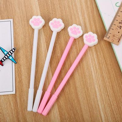 10pcs 0.5mm Creative Bear Paw Silicone Head Gel Pen Cartoon Learning Stationery New Cat Claw Water-based Pen Signature Pen