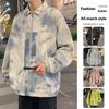 Cozy Up Tie-dye Multi-pocket Lapel Jacket Large Size Loose Casual Men's Thin Coat