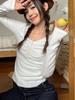 Autumn/Winter Slimming Spicy Girl Long-Sleeve Cropped T-Shirt for Women - Versatile Flattering Base Layer Top