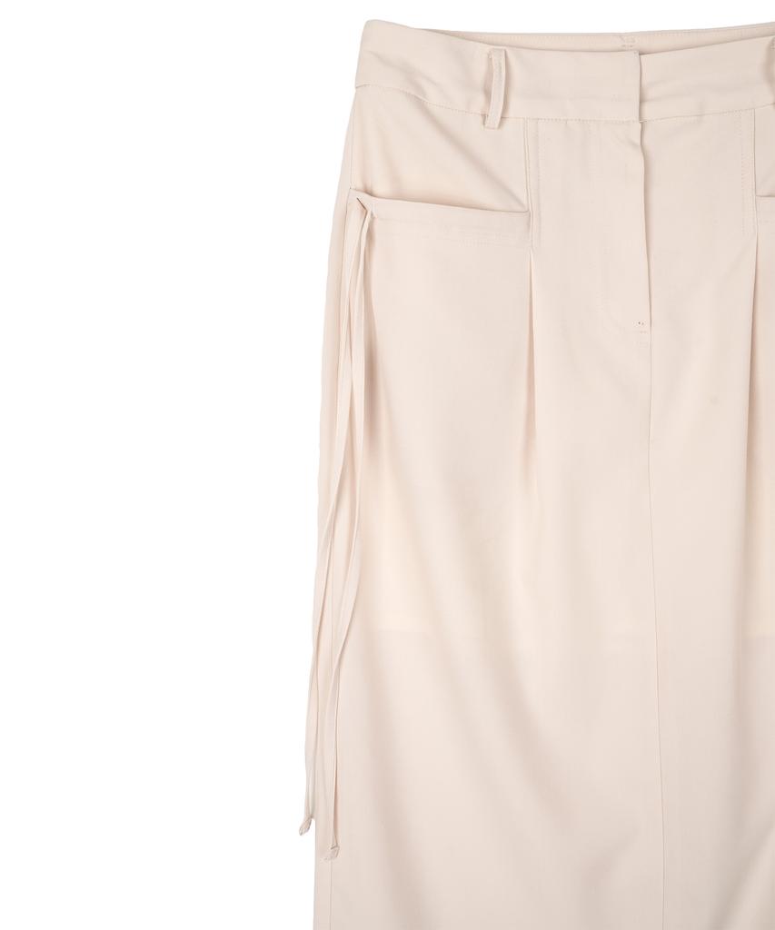 Hardcore Happiness Pocket Rope Long Skirt_Light Beige