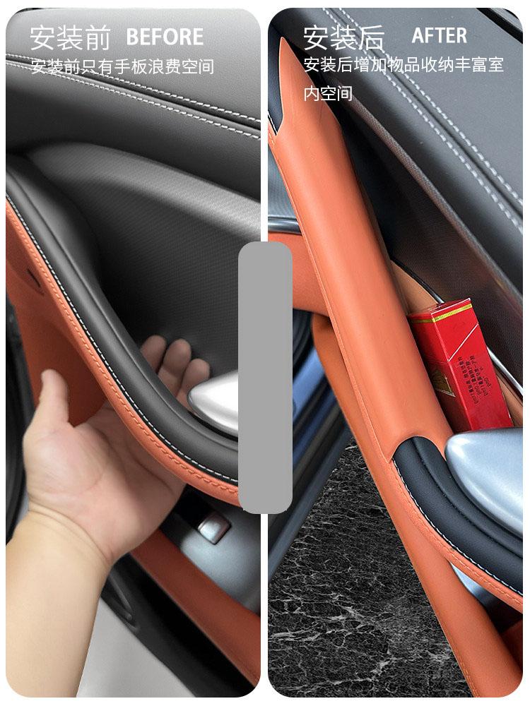 For Sea Lion 07 EV Car Door Storage Box Pad Stain-Resistant Door Handle Silicone Storage Box For Car Interior Accessories