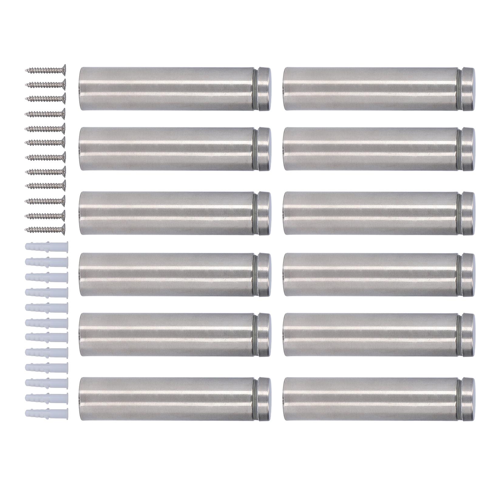 

12 Set Stainless Steel Standoff Screws 19x80mm Advertising Screws Mounting Hardware for Hanging Acrylic Picture Frame