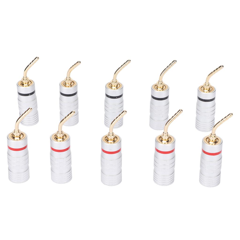 10pcs Banana Plug Needle Type Professional 24K Gold Plated Speaker Wire Connectors for Speaker Wire Home Theatre