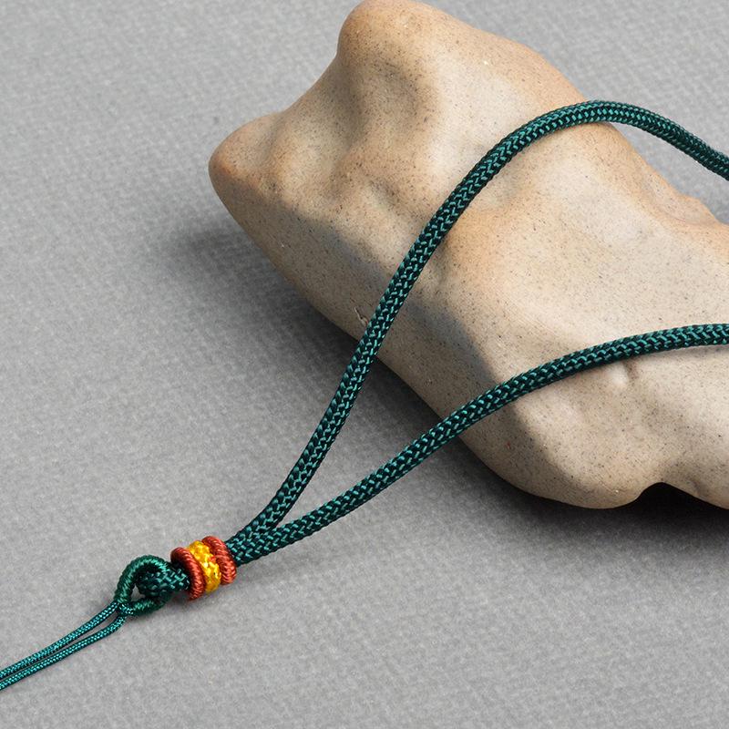 Hand-Woven Jade Stone Plain Pendant Cord - High-Quality Flat Knot Rope