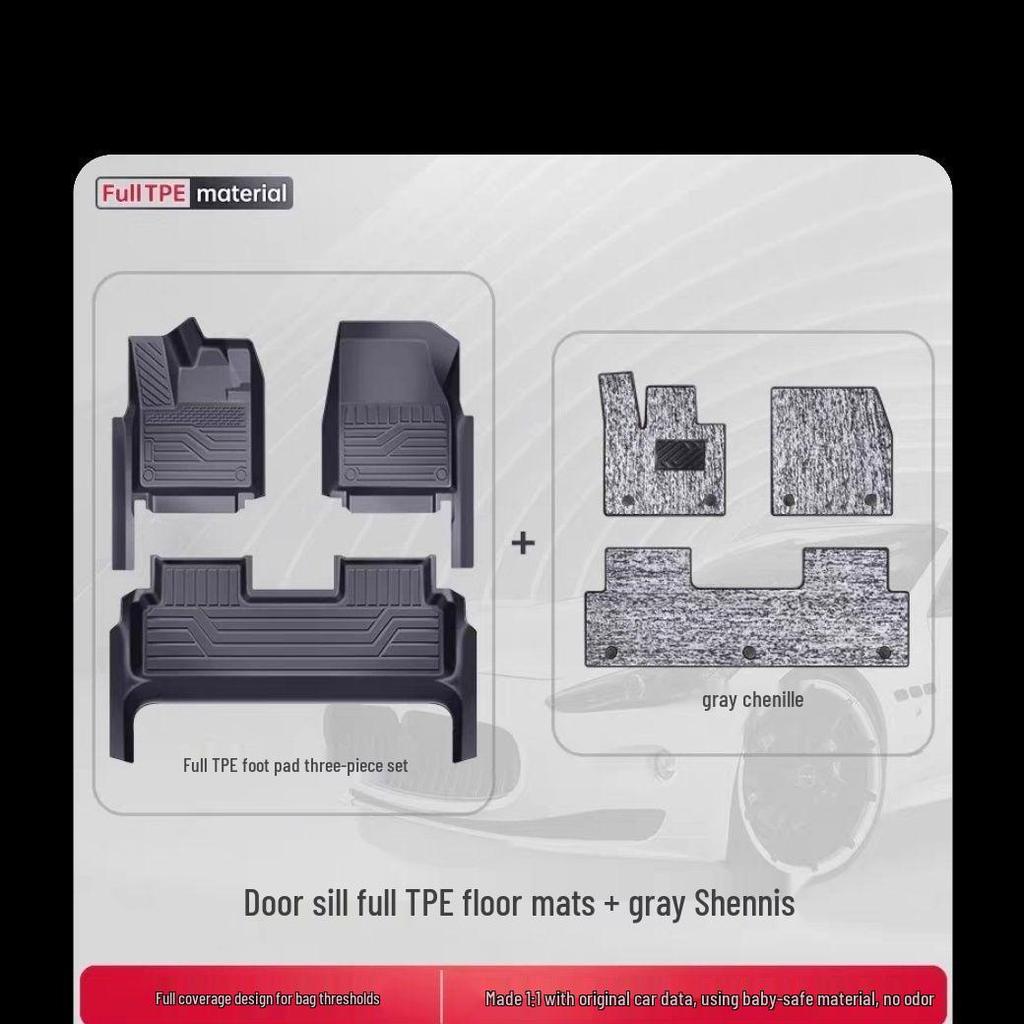 BYD Leopard Titanium 7 Five-Seater Double Layer TPE 2025 Floor Mats Kit