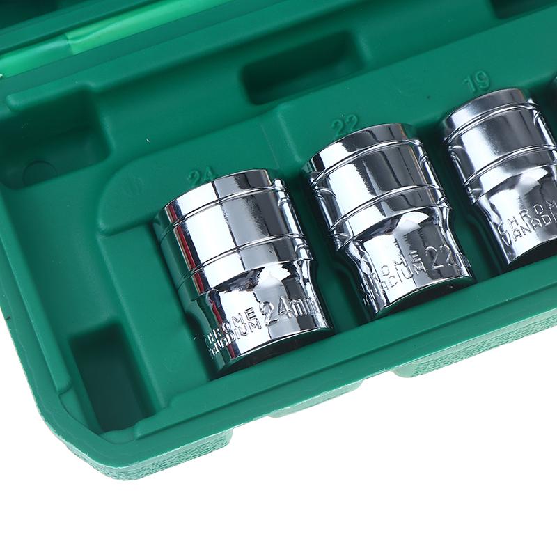 10Pcs/Set Socket Wrench 1/2-Inch Drive With Way Quick Released Hex Socket Ratchet Handle And Bent Rod Mechanic Tool Kit