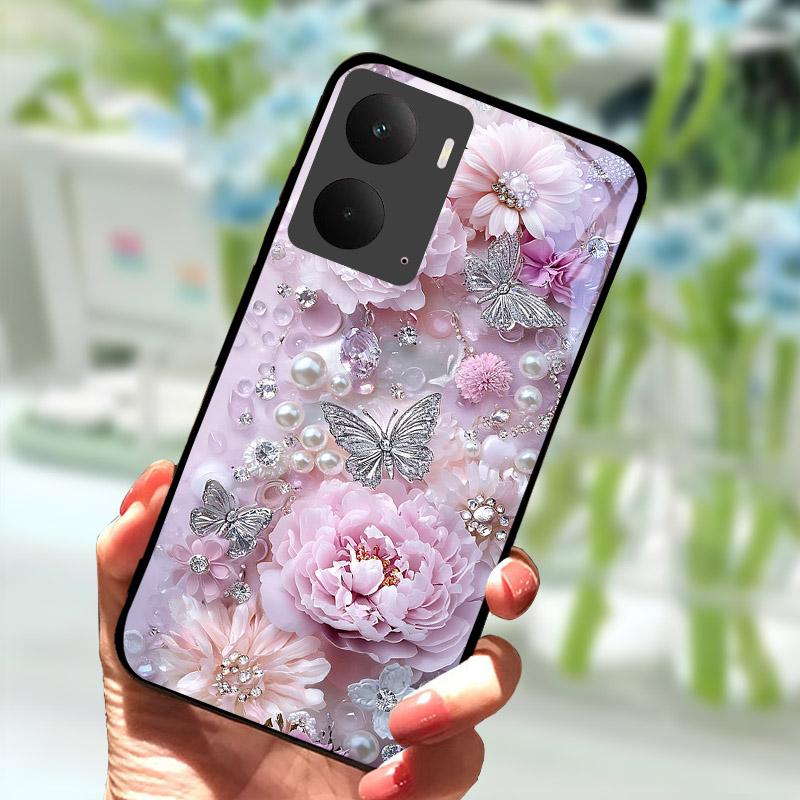 Para Realme P3 5G Capa Traseira de Vidro Temperado Para Realme P3 5G Capa Traseira à Prova de Choque RealmeP3 P 3 Concha Protetora de PC Rígido