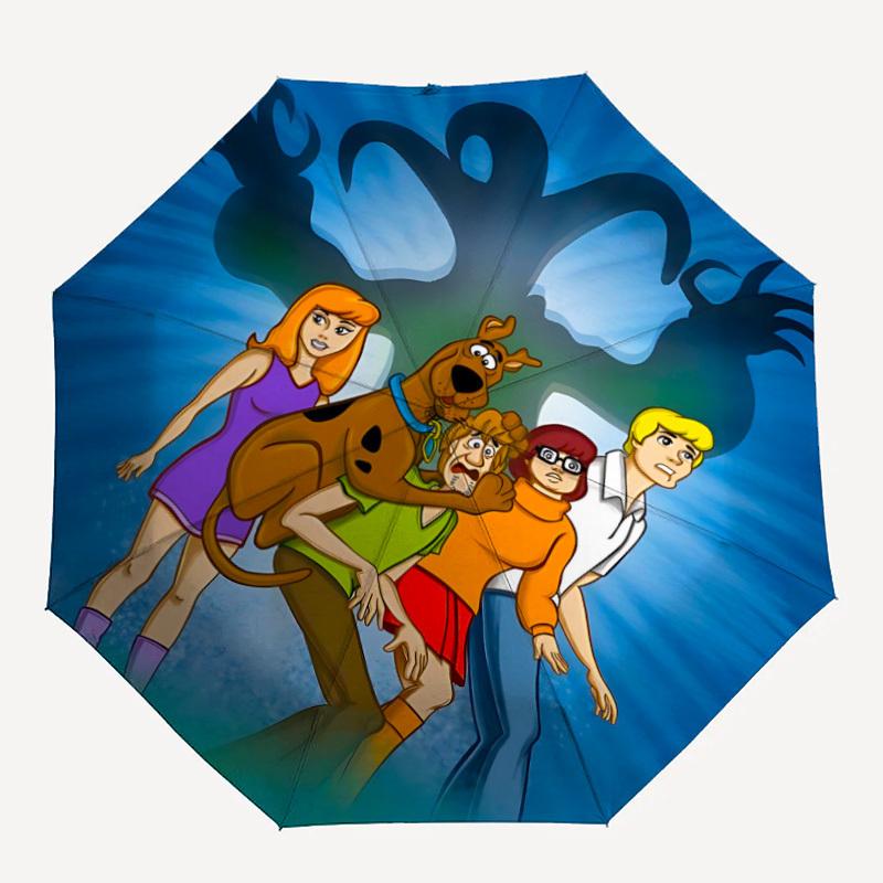 

1pc ScoobyDoo Mystery Automatic Folding Umbrella - Compact 8-Rib Design, Durable Plastic & Iron, Daily Use Z1230061