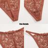 FINETOO Lace Thong For Women Sexy T-back Panty Solid Color Lingerie Floral Underwear