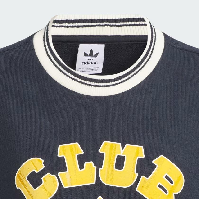 adidas Originals Sports Casual Pullover Crew Neck Long Sleeve Sweatshirt Women Sweatshirt Navy-Blue JD6374