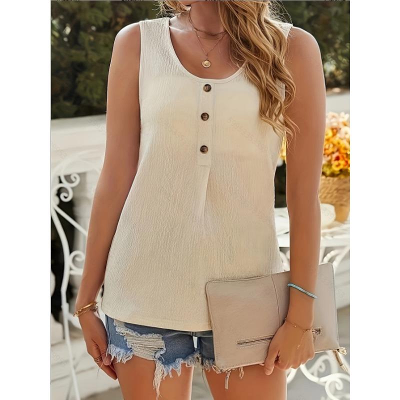 

Женская свободная повседневная футболка с фактурными пуговицами XXL