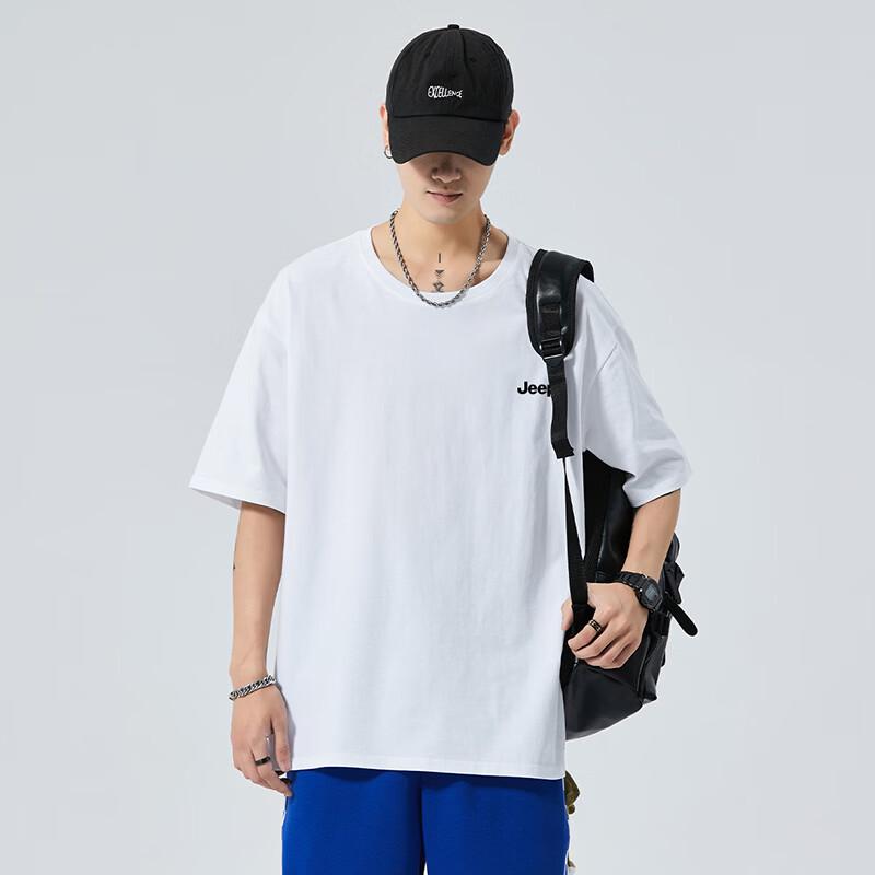 Jeep Unisex Couple s Sport Short Sleeve T-Shirt P85DMKT272 L грязно-белый