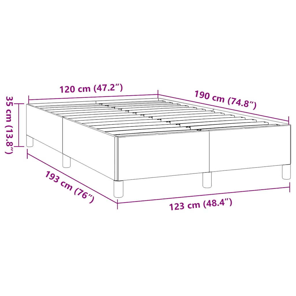 Bed Frame without Mattress Black 120 x 190 cm Fabric