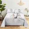 White Horse Bed Sheet 2/3pcs Set 3D Printed Animal Polyester Bed Flat Sheet With Pillowcase Bed Linen For Kids Baby Adult