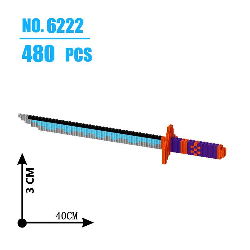 480Pcs Samurai Sword Building Blocks Ninja Blade Katana Japanese Anime Butterfly Nichirin Knife Bricks Toys For Children Adult