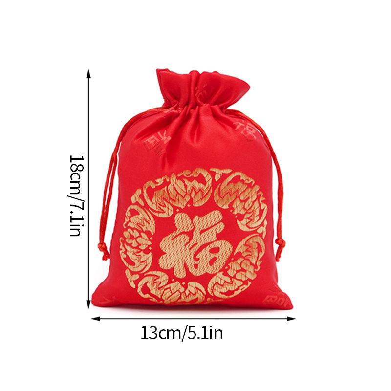 Non-Woven Fabric Red Gift Bags Large Capacity Gift Packing Souvenir Bag  Chinese New Year Spring Festival Shopping Handbags