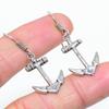 Anchor Gemstone Handmade 925 Sterling Silver Jewelry Earring 1.81" SU-7681