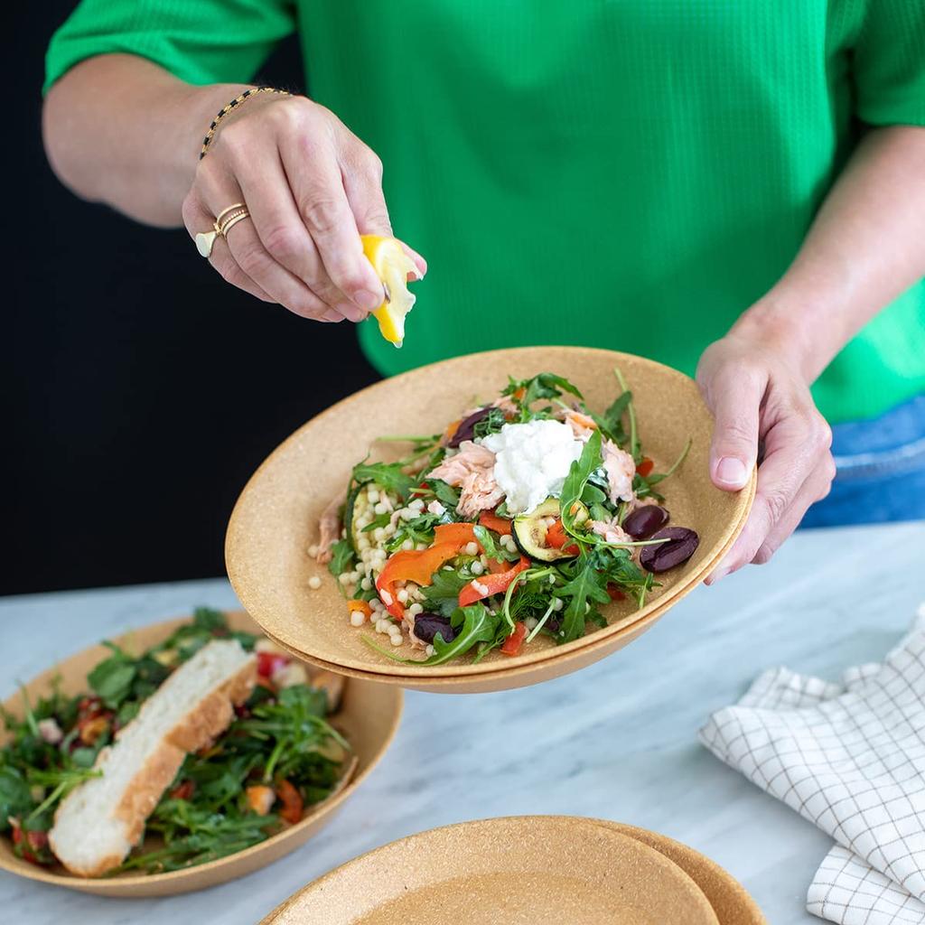 CONNECT Soup by Perfect for outdoor and Made with recycled plastic for and natural A great gift for your kitchen or Plate, 24cm, Yellow, KOZIOL,