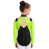 Kombinezon Gimnastyczny dla Dziewcząt Wycięcia Siateczkowe Patchwork Błyszczące Cyrkonie Color Block Body Baletowe
