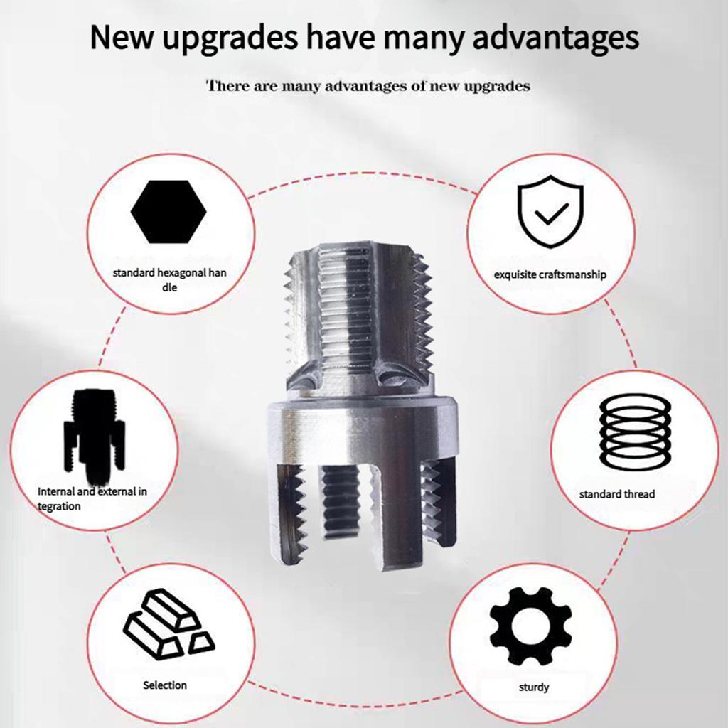 2Piece PPR Pipe Threading Tool Set Drill Adapter Pipe Threader For 1/2 And 3/4 Inch Plumbing With Hex Shank Design
