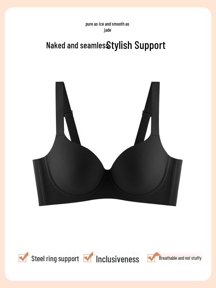 Plus Size Seamless 3D Non-Padded Bra: Uplifting, Anti-Sag, Minimizes Bust, Reduces Underarm Fat 36/80 чёрный