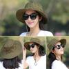 1Pc Camping Fishing Sun Bucket Hat Solid Color Polyester Summer Cap Women UV Protection