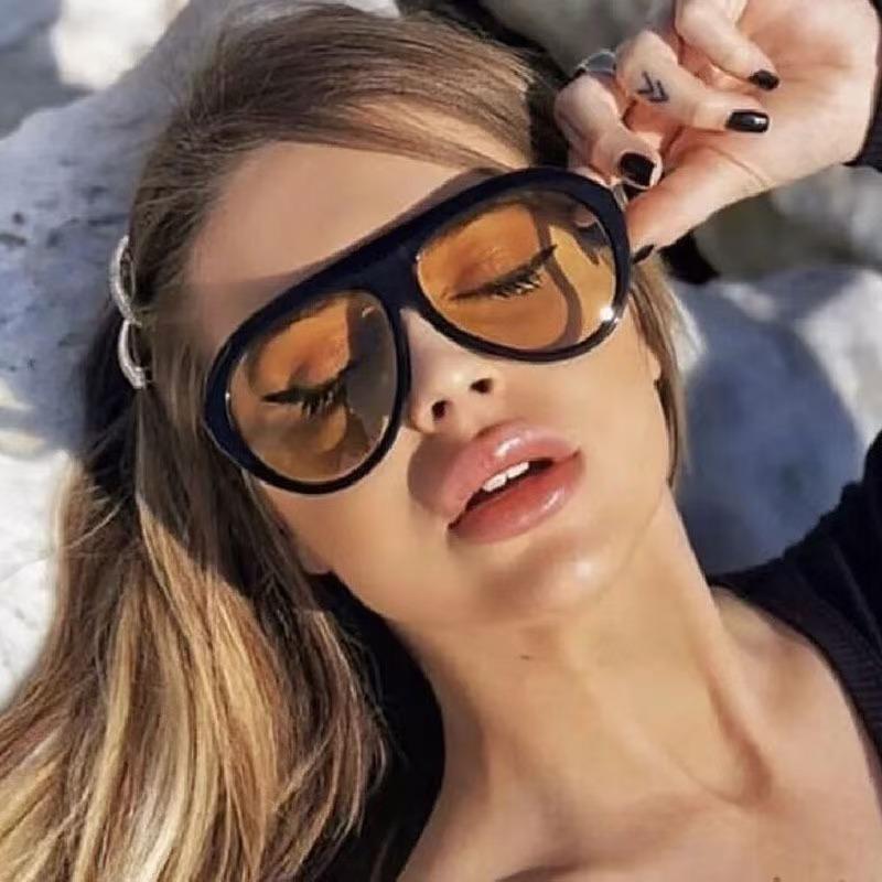 New Oversized Oval Sunglasses Vintage Designer Women Fashion Sun Glasses UV400 Luxury Brand Male Female Shades Glasses